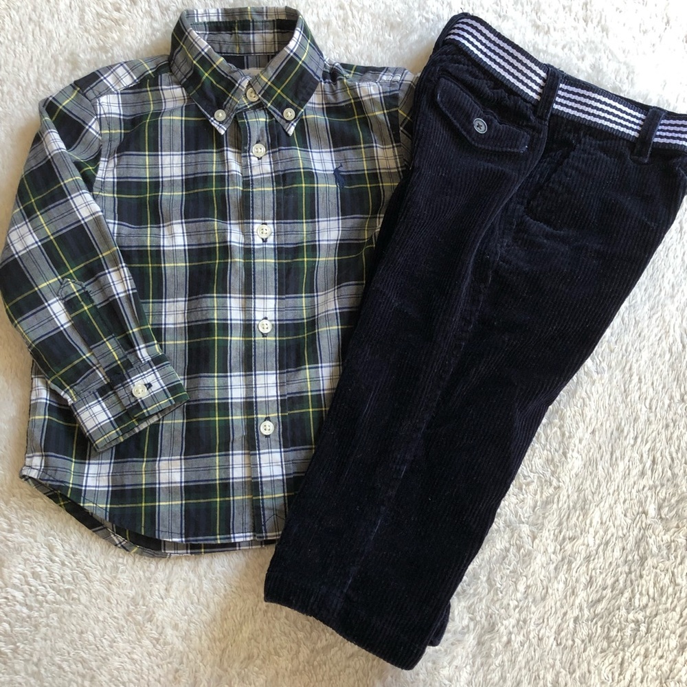 18 month Ralph Lauren Button down & Corduroy set